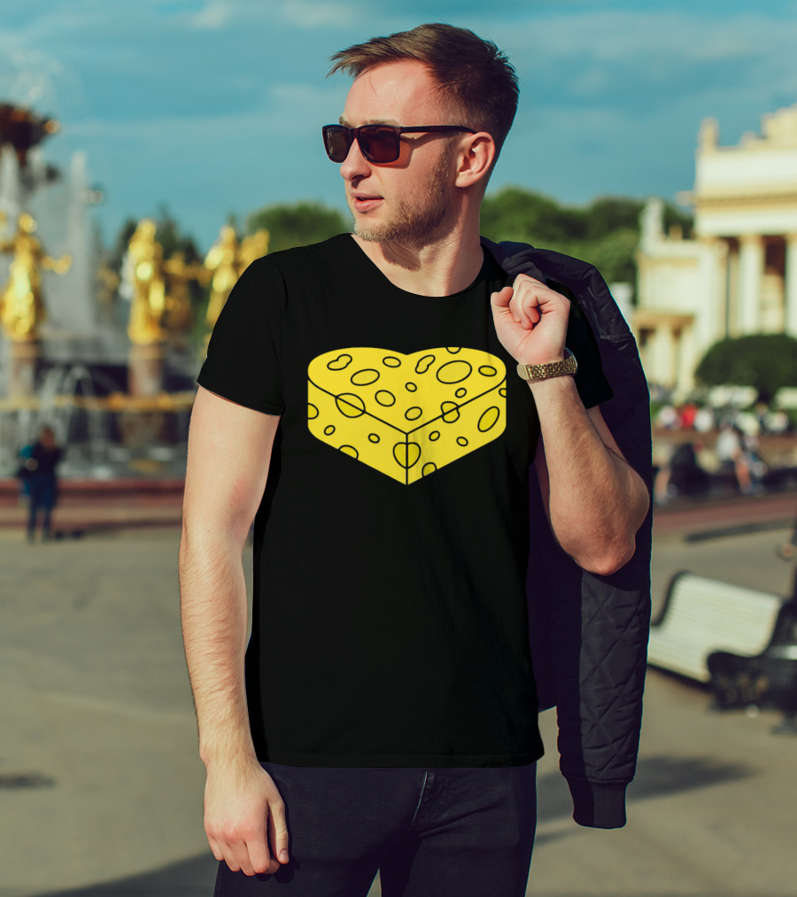 Cheesehead Love Heart-Shaped Cheese Block T-Shirt
