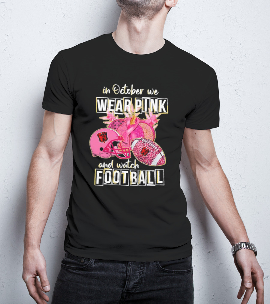 Cleveland Browns In October We Wear Pink And Watch Football Breast Cancer Awareness T-Shirt