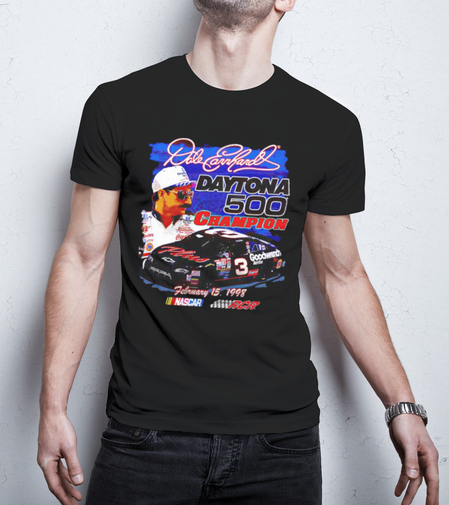 Dale Earnhardt Daytona 500 Champion February 15 1998 NASCAR RCR T-Shirt