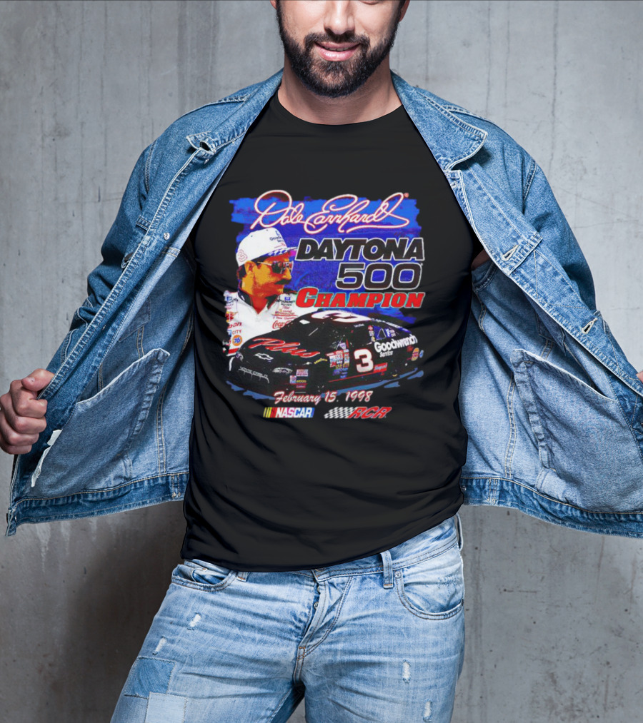 Dale Earnhardt Daytona 500 Champion February 15 1998 NASCAR RCR T-Shirt