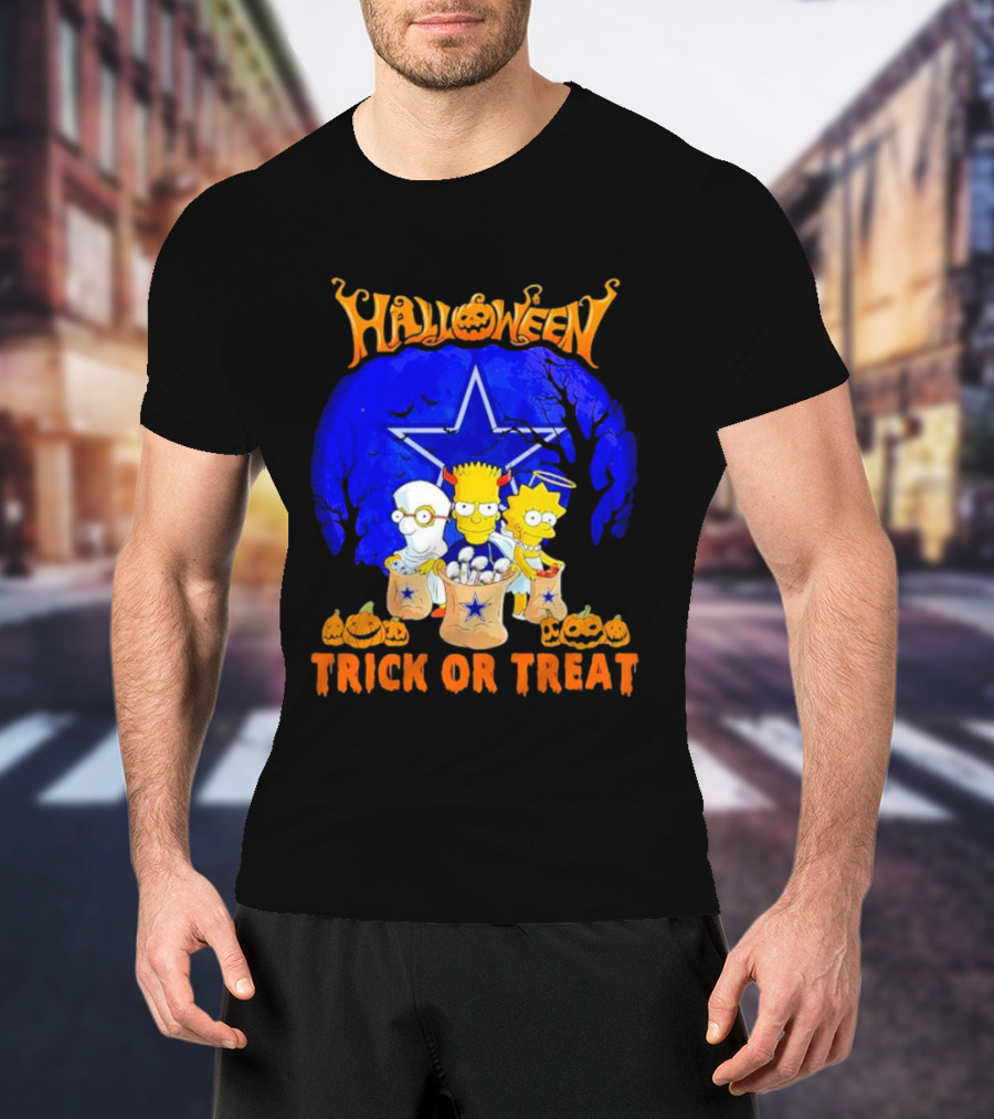 Halloween Dallas Cowboys Simpsons Trick Or Treat T-Shirt