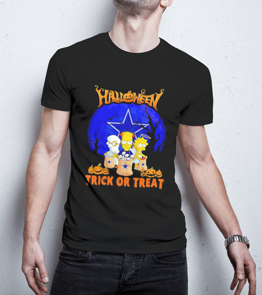 Halloween Dallas Cowboys Simpsons Trick Or Treat T-Shirt