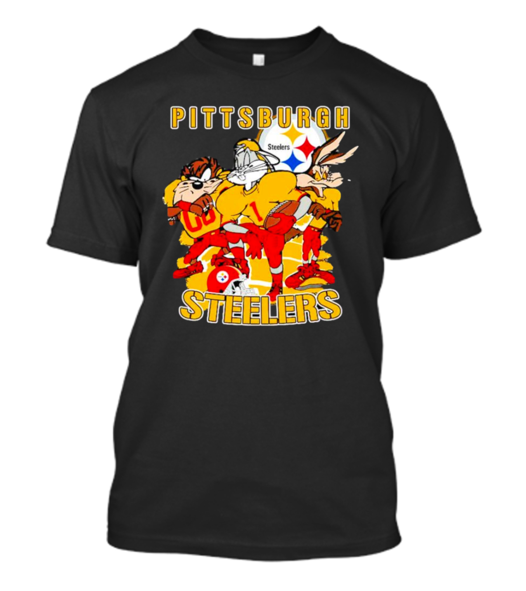 Pittsburgh Steelers Looney Tunes Bugs Taz Daffy Football Team T-Shirt