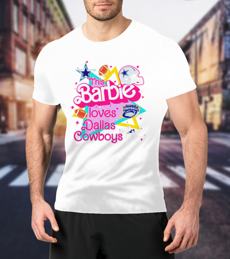 This Barbie Loves Dallas Cowboys Star Helmet Football T-Shirt