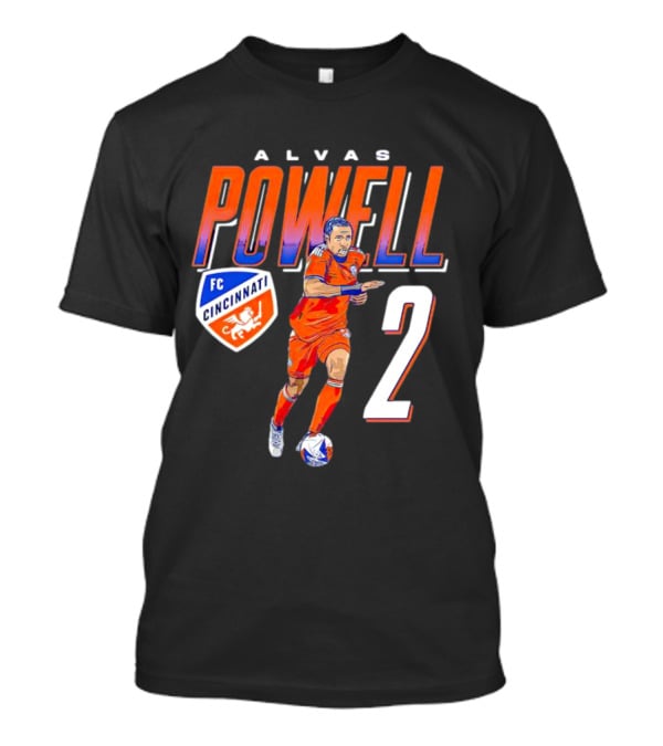 ALVAS POWELL FC Cincinnati Run Soccer Number 2 T-Shirt