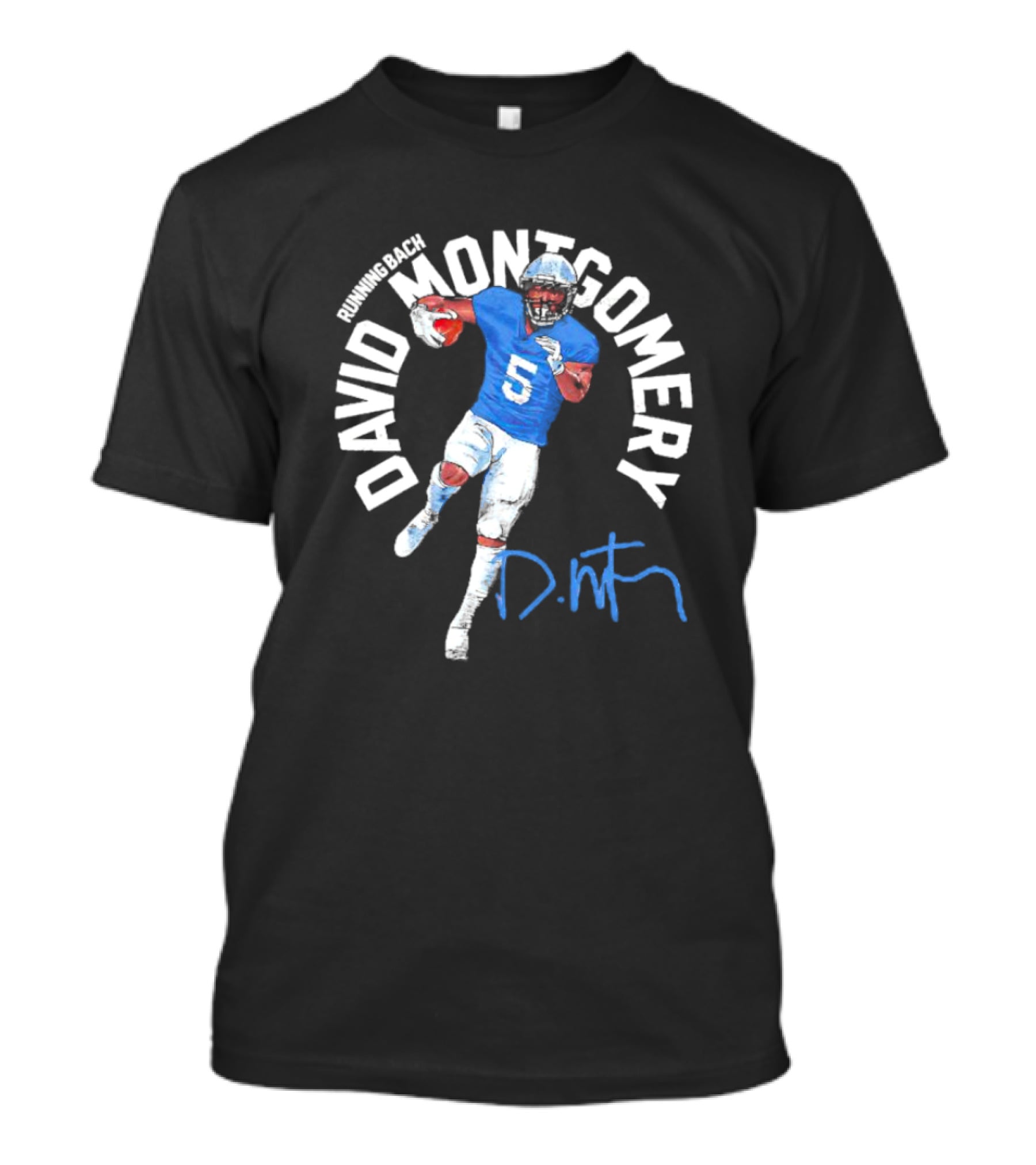 David Montgomery Running Back Signature Number 5 T-Shirt