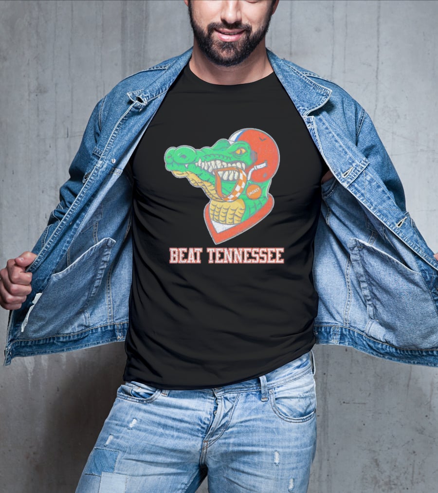 Beat Tennessee Florida Gators Football Smokey Helmet T-Shirt