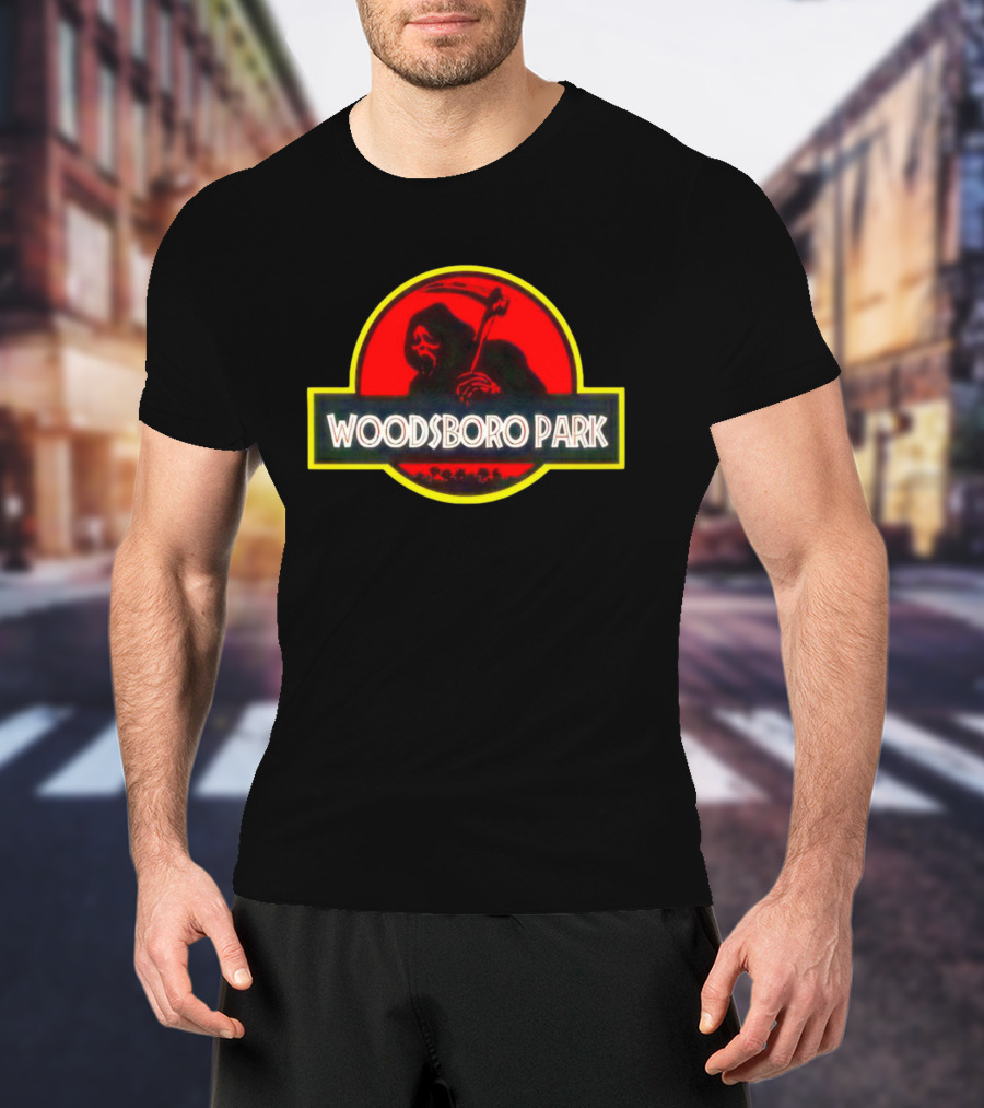 Ghostface Woodsboro Park Halloween Horror Movie Mashup T-Shirt