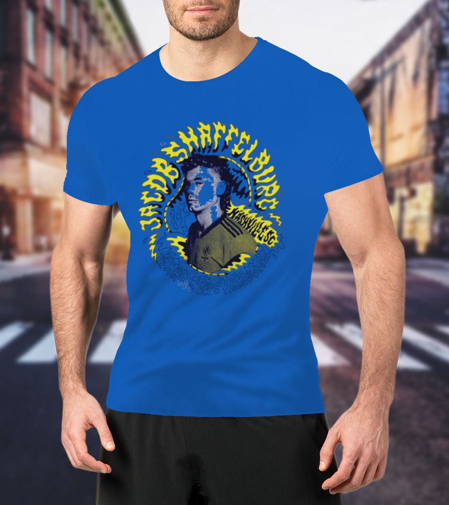Nashvillesc Jacob Shaffelburg Yellow Lightning Silhouette Tennessee T-Shirt