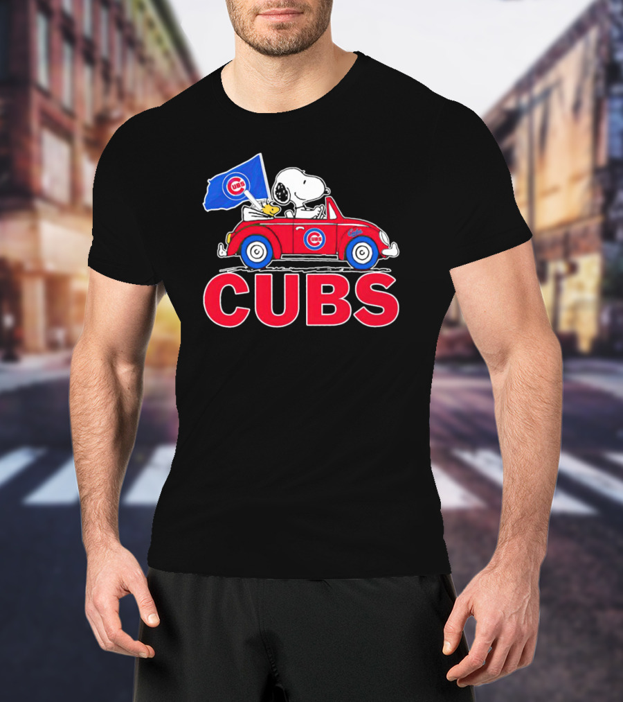 Snoopy Woodstock Chicago Cubs Car Adventure T-Shirt