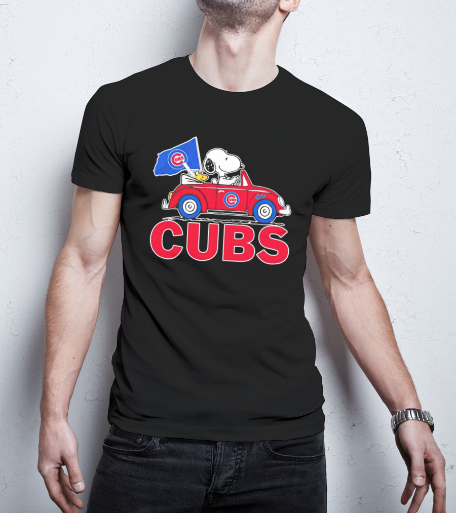 Snoopy Woodstock Chicago Cubs Car Adventure T-Shirt