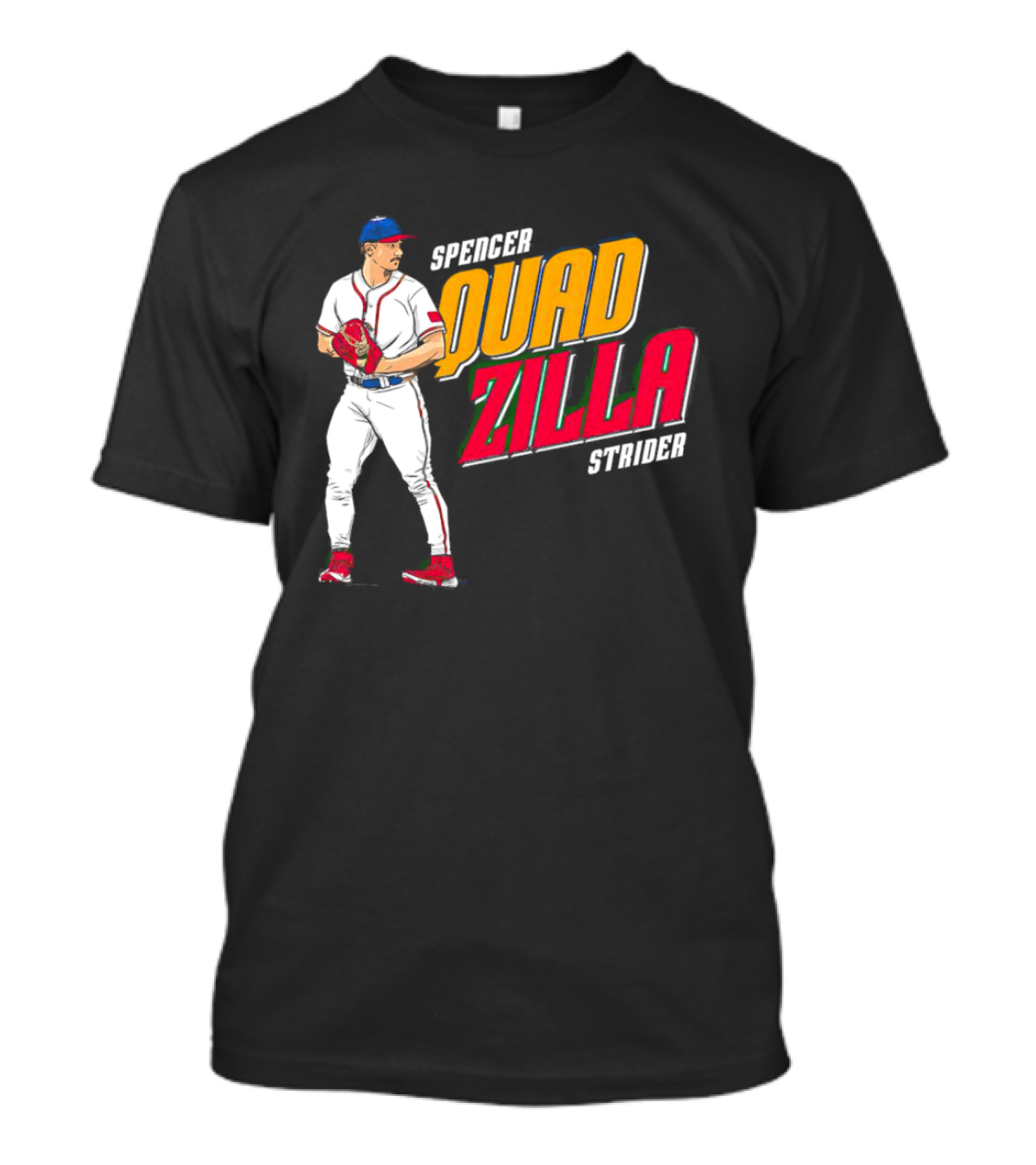 Spencer Strider Quadzilla Baseball Pitcher Image T-Shirt