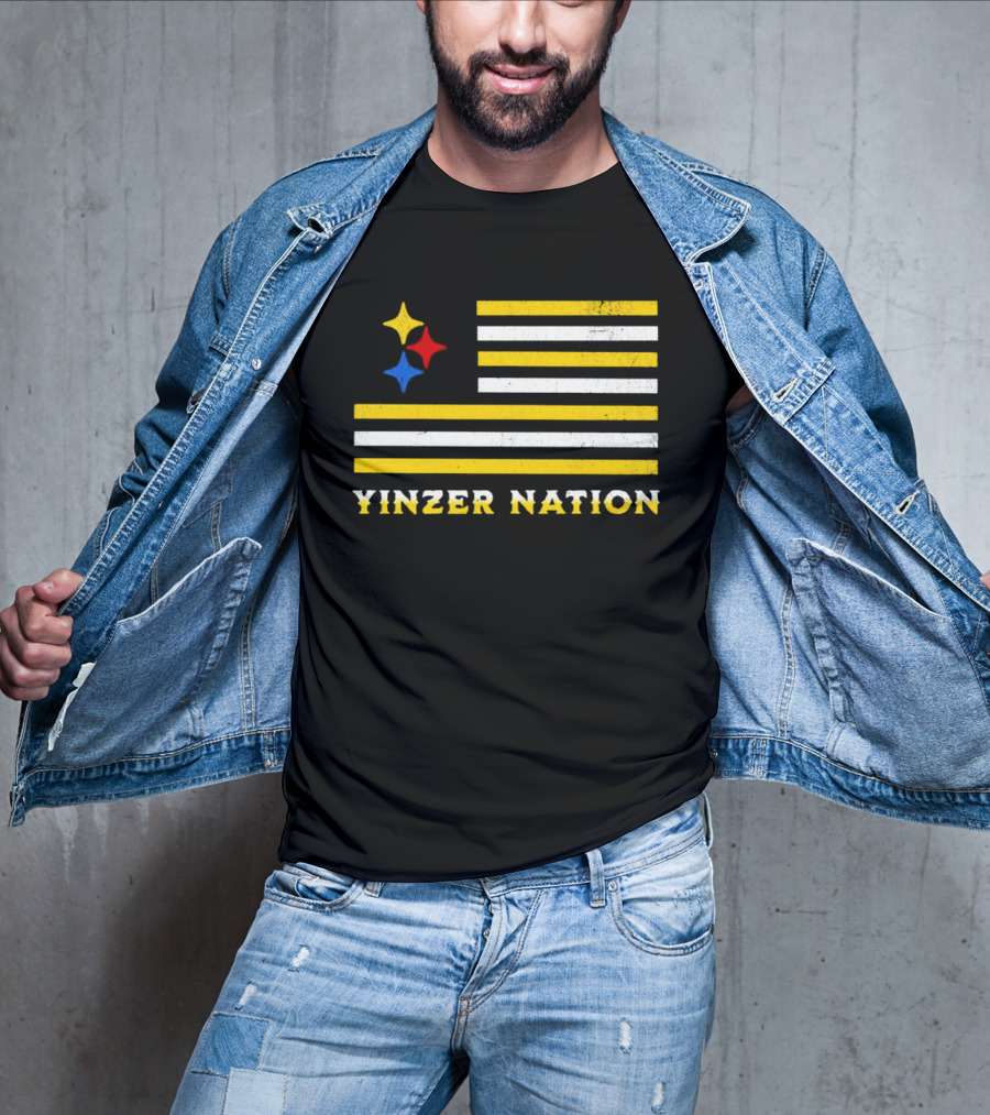 Yinzer Nation Steelers Flag T-Shirt
