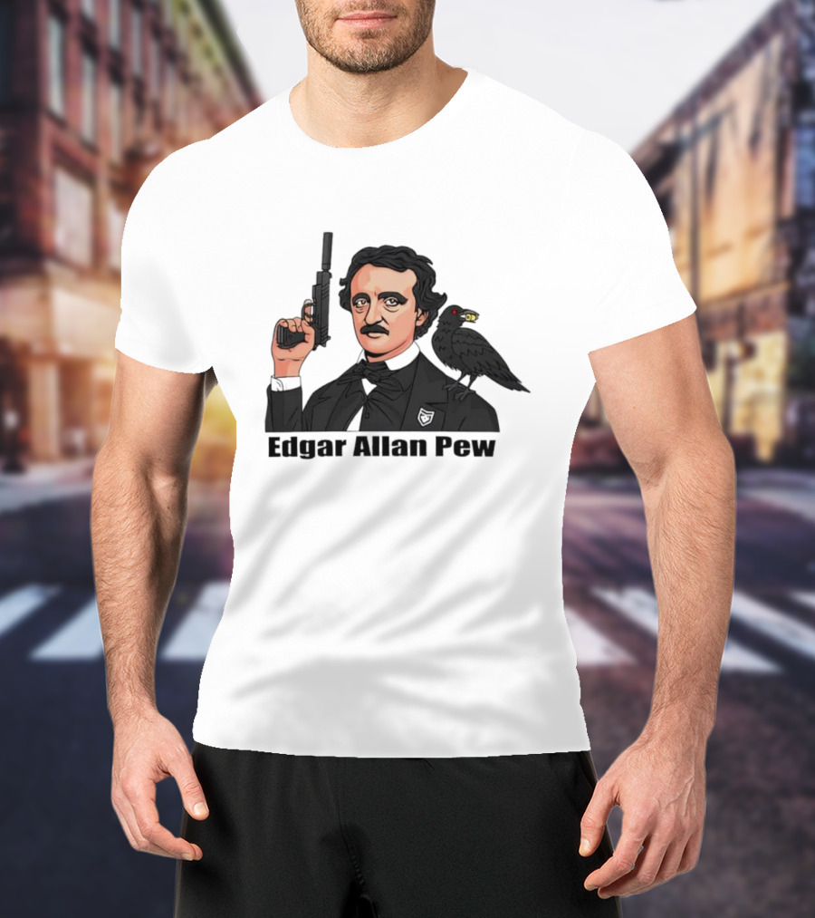 Edgar Allan Pew Raven Gun T-Shirt