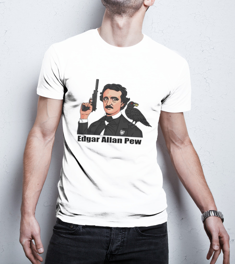 Edgar Allan Pew Raven Gun T-Shirt