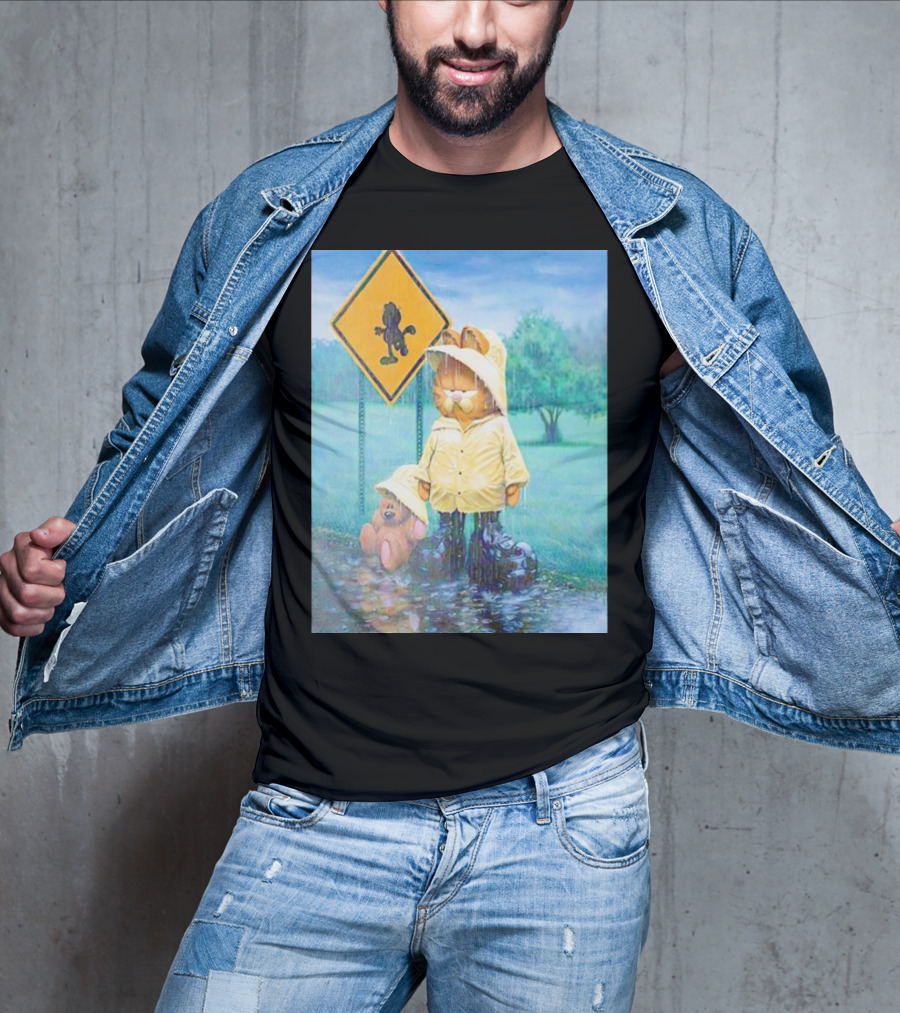 Garfield Rainy Day Yellow Jacket Relaxation T-Shirt