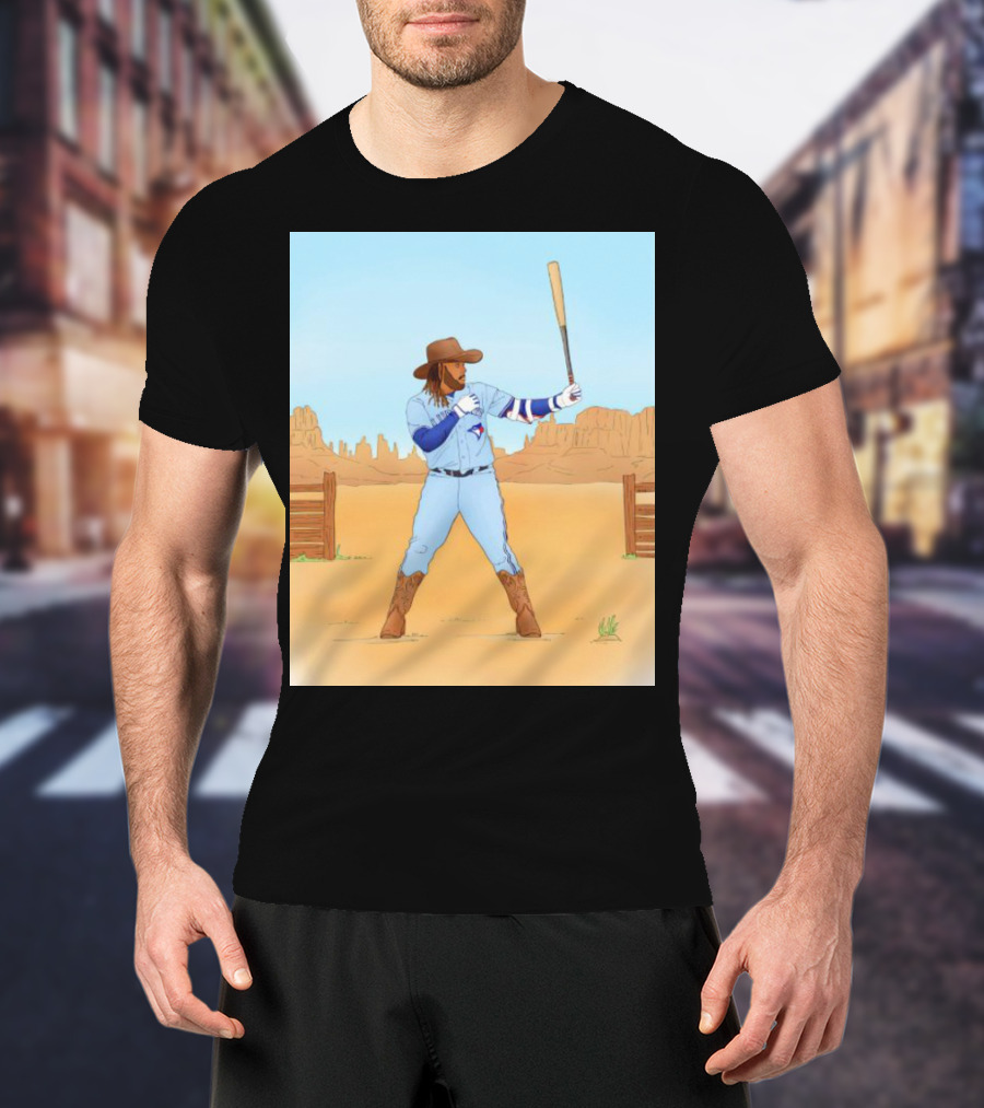 Blue Jays Vladimir Guerrero Jr. Cowboy Desert Baseball Scene T-Shirt