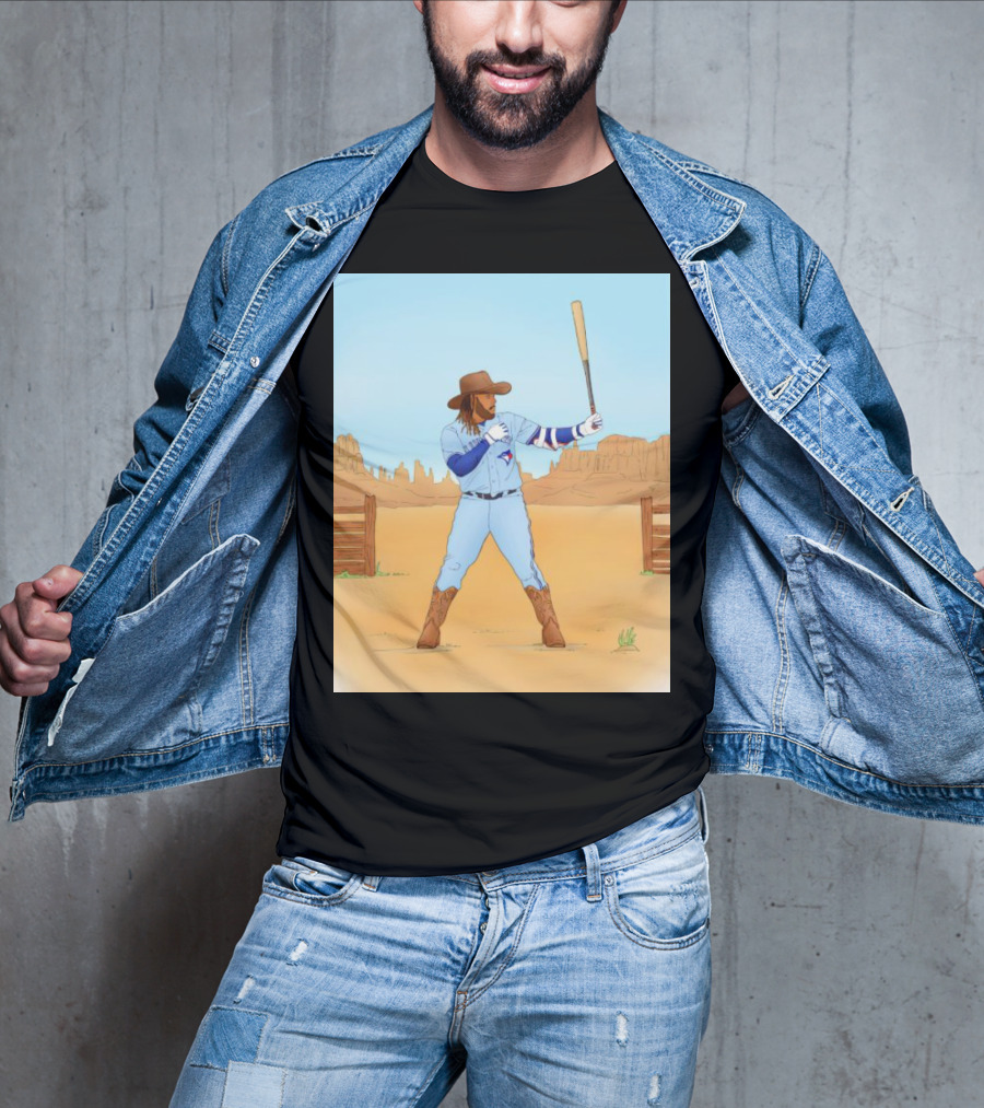 Blue Jays Vladimir Guerrero Jr. Cowboy Desert Baseball Scene T-Shirt