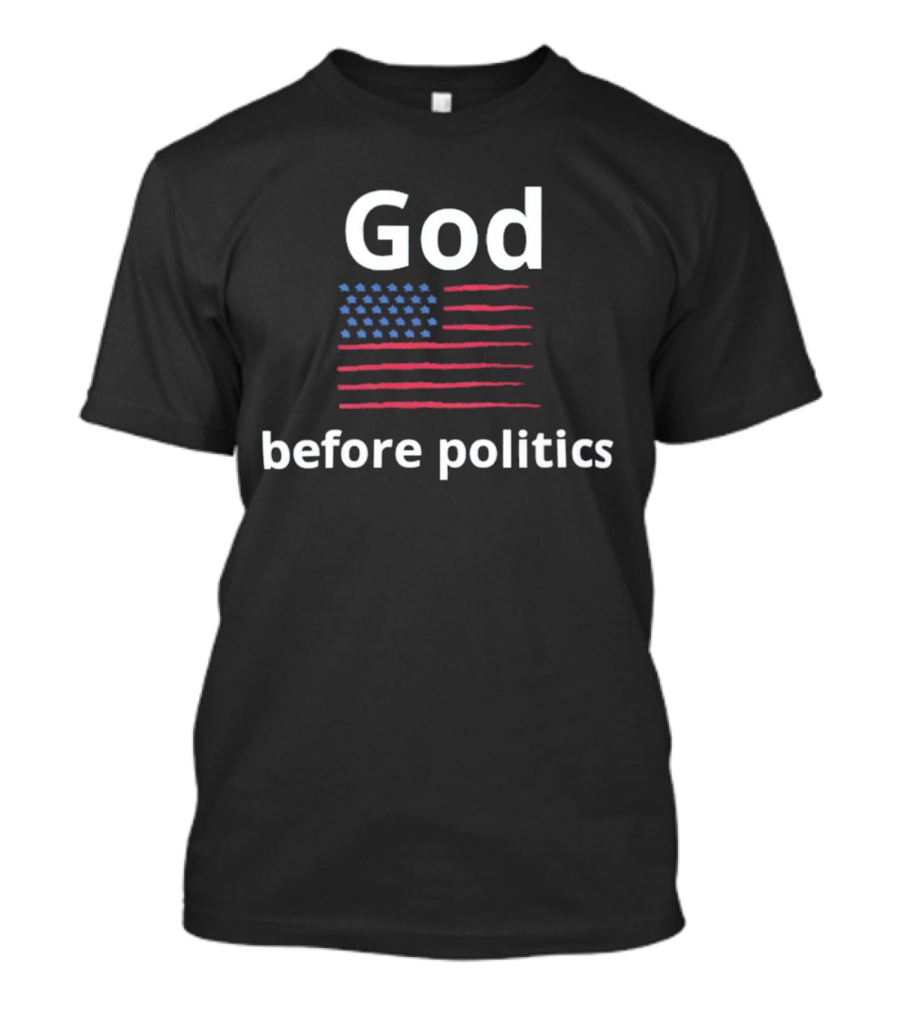 God Before Politics USA Flag T-Shirt
