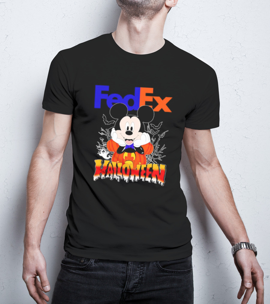 FedEx Mickey Mouse Halloween Pumpkin T-Shirt