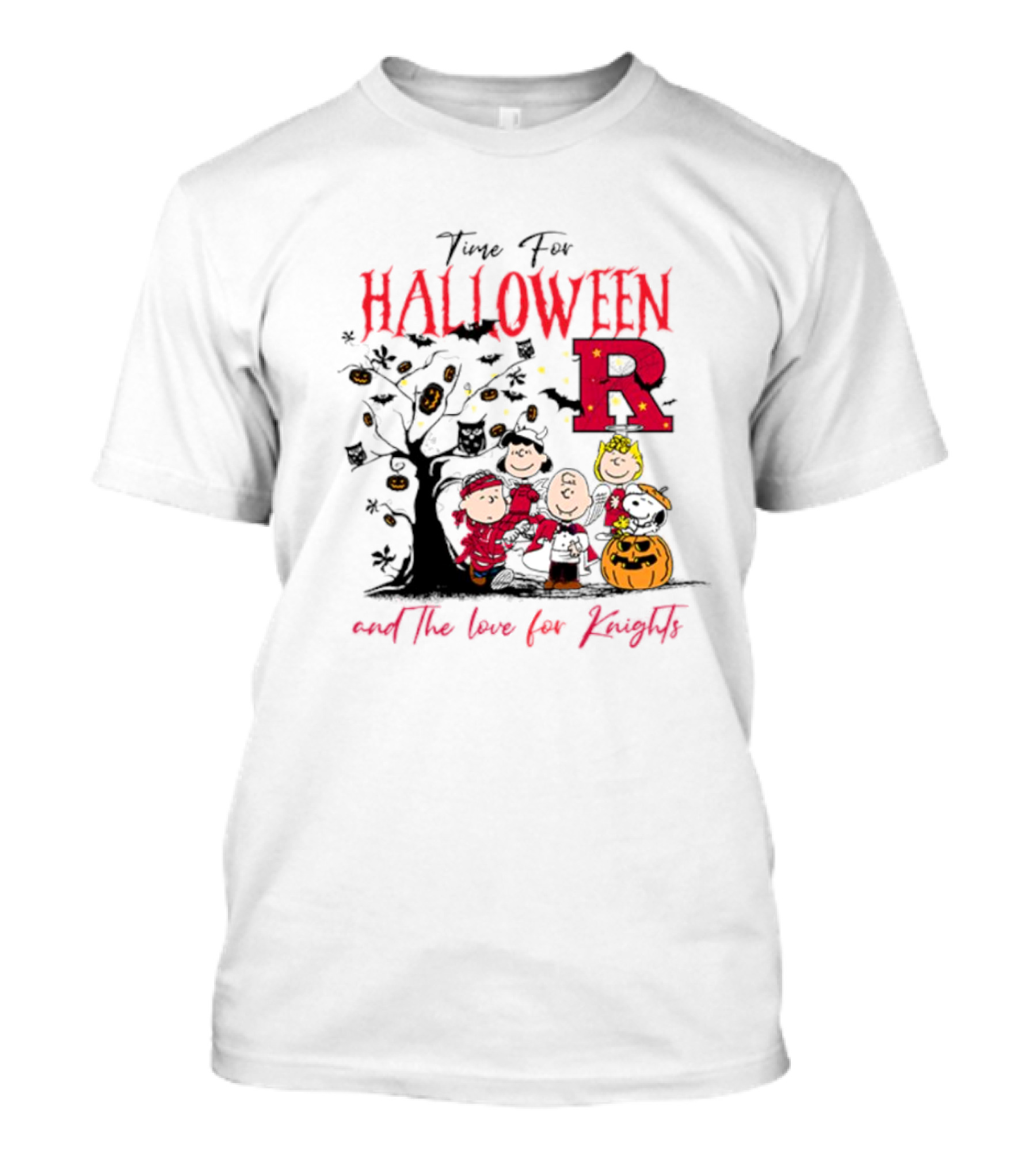 Time For Halloween Peanuts Characters And The Love For Knights T-Shirt