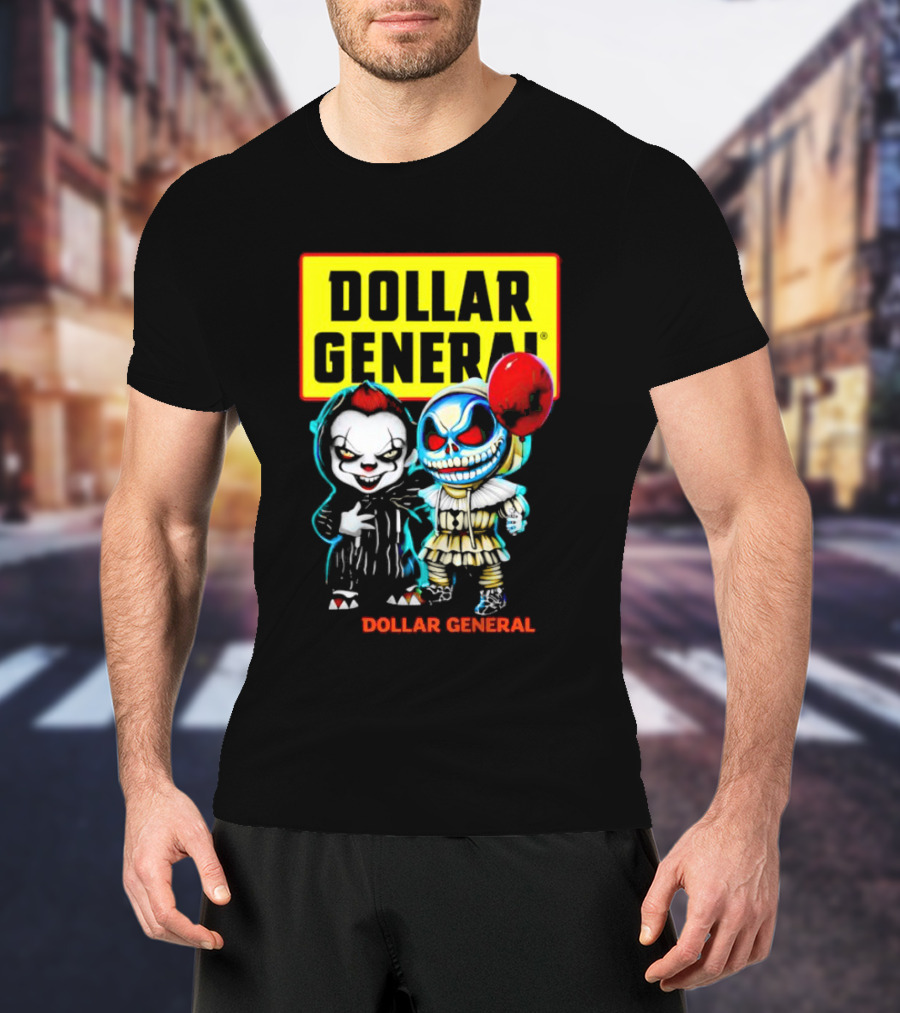 Dollar General Halloween Pennywise And Jack Skellington Crossover T-Shirt