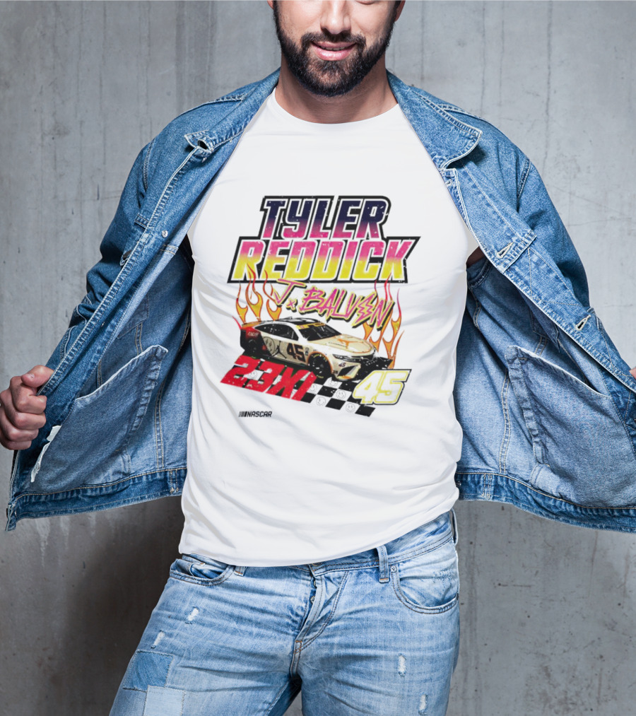 Tyler Reddick J Balvin 23XI Racing NASCAR 45 Flames T-Shirt