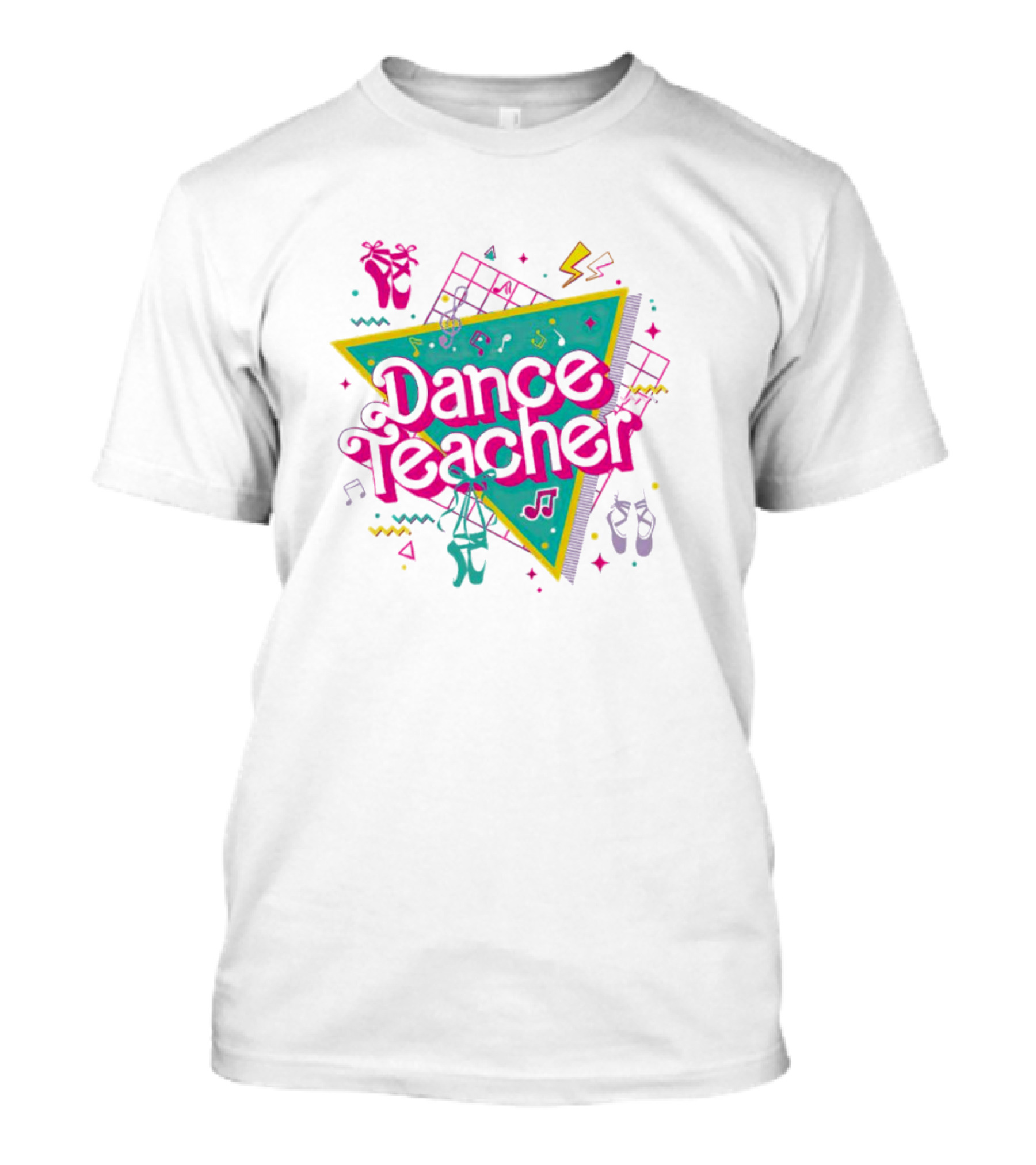 Barbie Dance Teacher Neon 80s Style Vibrant Ballet Elements T-Shirt