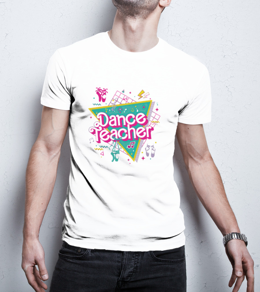 Barbie Dance Teacher Neon 80s Style Vibrant Ballet Elements T-Shirt