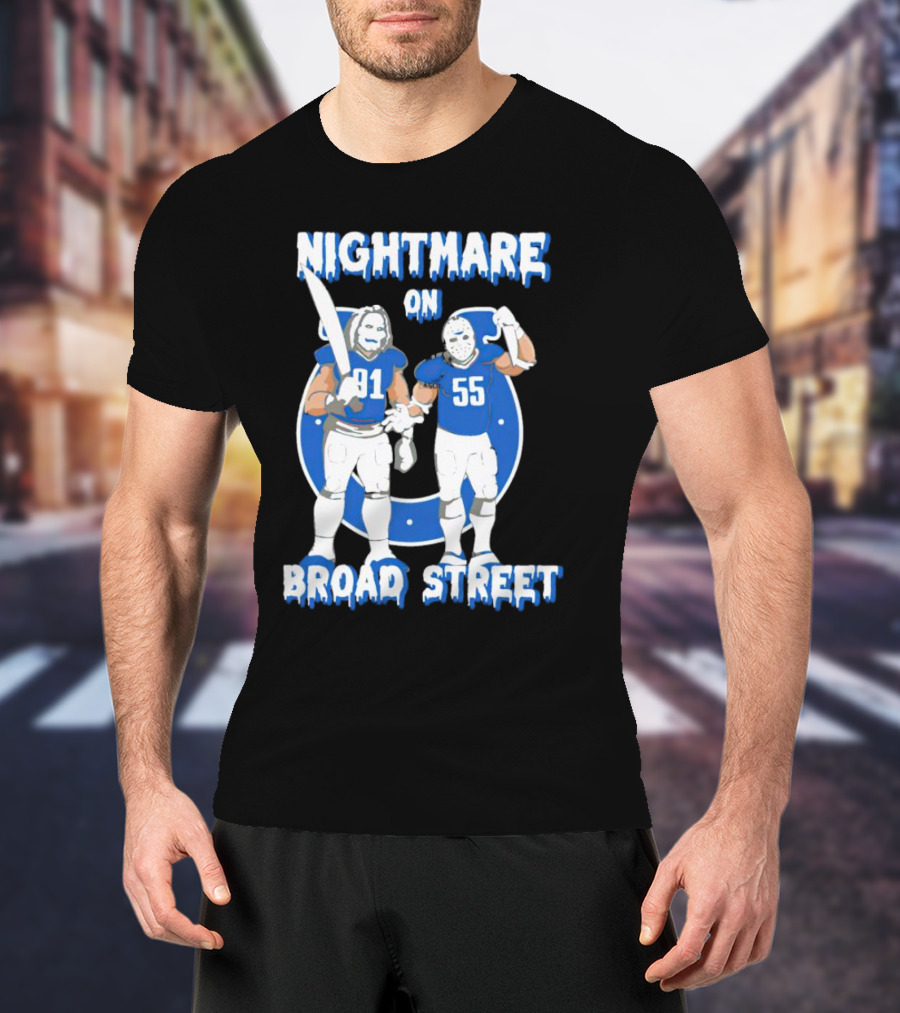 Nightmare On Broad Street Indianapolis Colts 91 55 Jason Voorhees Halloween T-Shirt