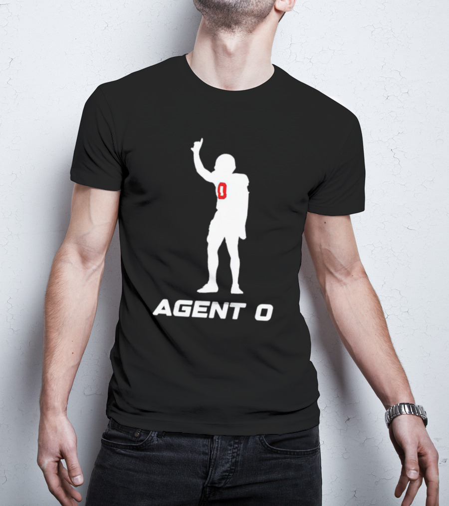 DeMarvion Overshown Agent 0 Football Silhouette Victory Pose T-Shirt