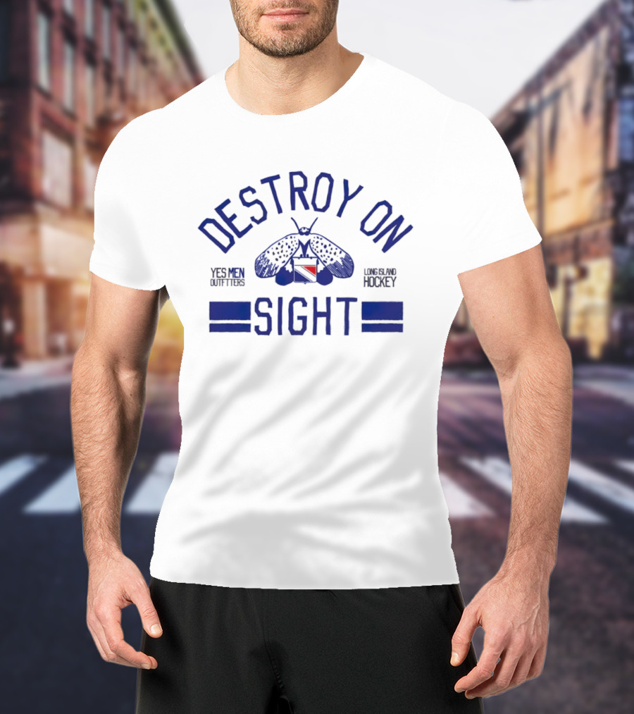 Destroy On Sight Yes Men Outfitters Long Island Hockey T-Shirt