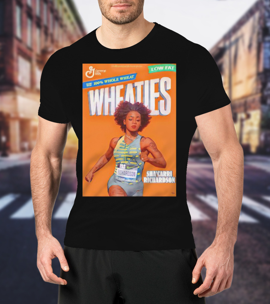 Sha’carri Richardson On Wheaties Box General Mills 100% Whole Wheat Low Fat T-Shirt