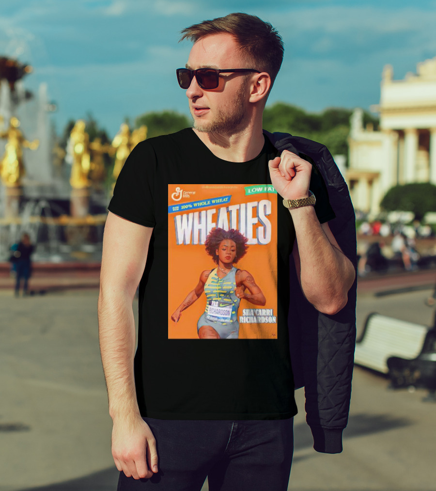 Sha’carri Richardson On Wheaties Box General Mills 100% Whole Wheat Low Fat T-Shirt
