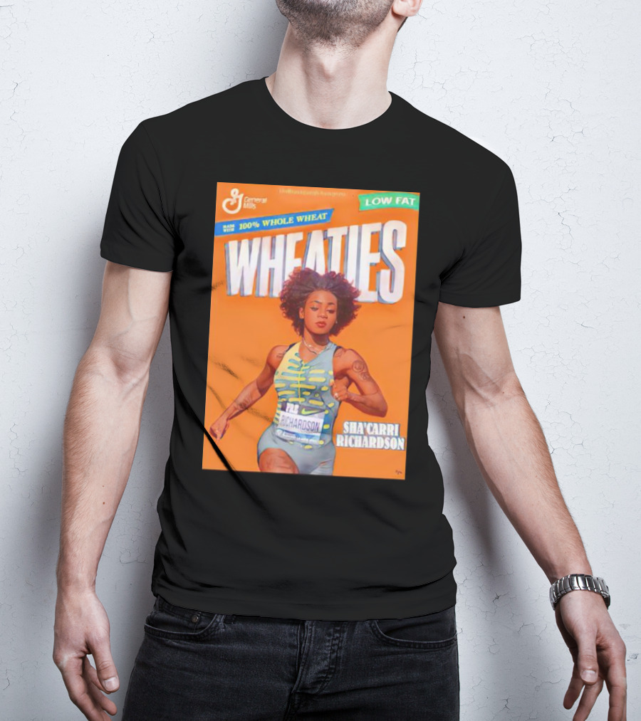 Sha’carri Richardson On Wheaties Box General Mills 100% Whole Wheat Low Fat T-Shirt