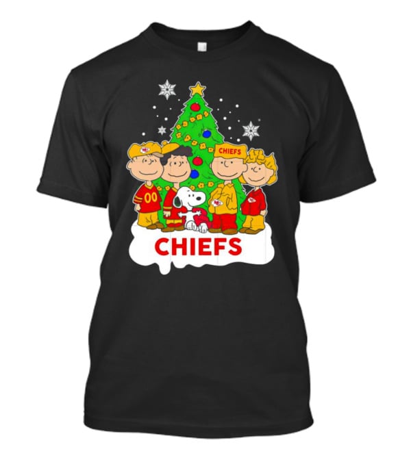 Peanuts Characters Chiefs Christmas Tree T-Shirt