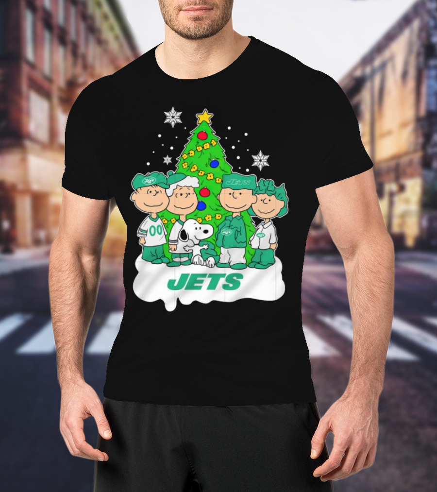 Peanuts Characters Jets Christmas Tree Holiday T-Shirt