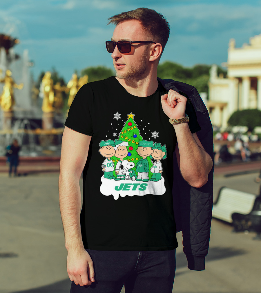 Peanuts Characters Jets Christmas Tree Holiday T-Shirt