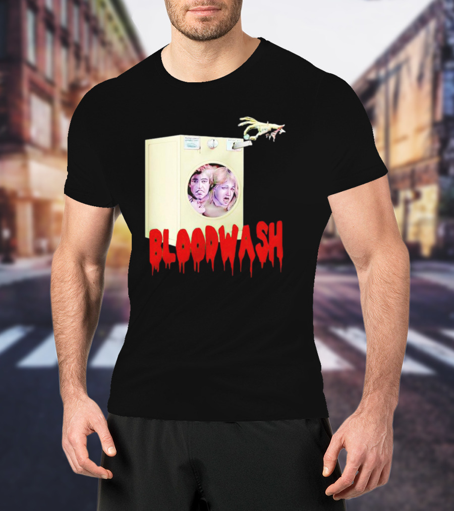 Bloodwash Haunted Laundromat Horror Washer Creature T-Shirt