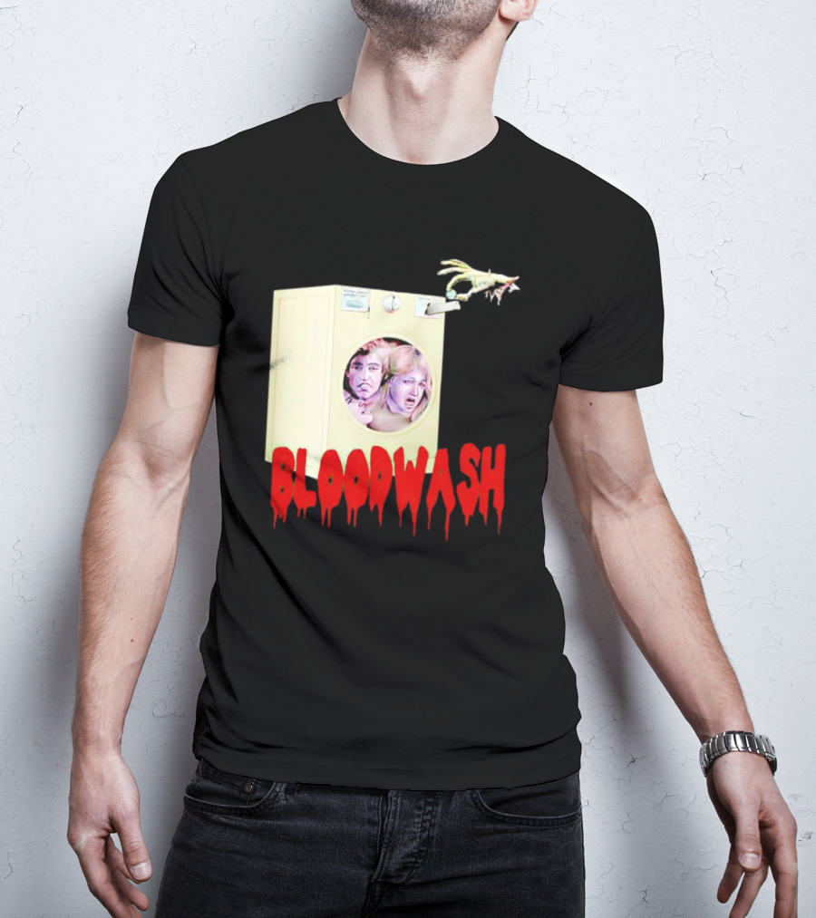 Bloodwash Haunted Laundromat Horror Washer Creature T-Shirt