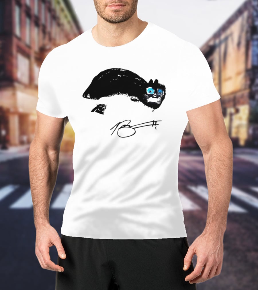 Bryce Young Panthers Signature Sketch T-Shirt