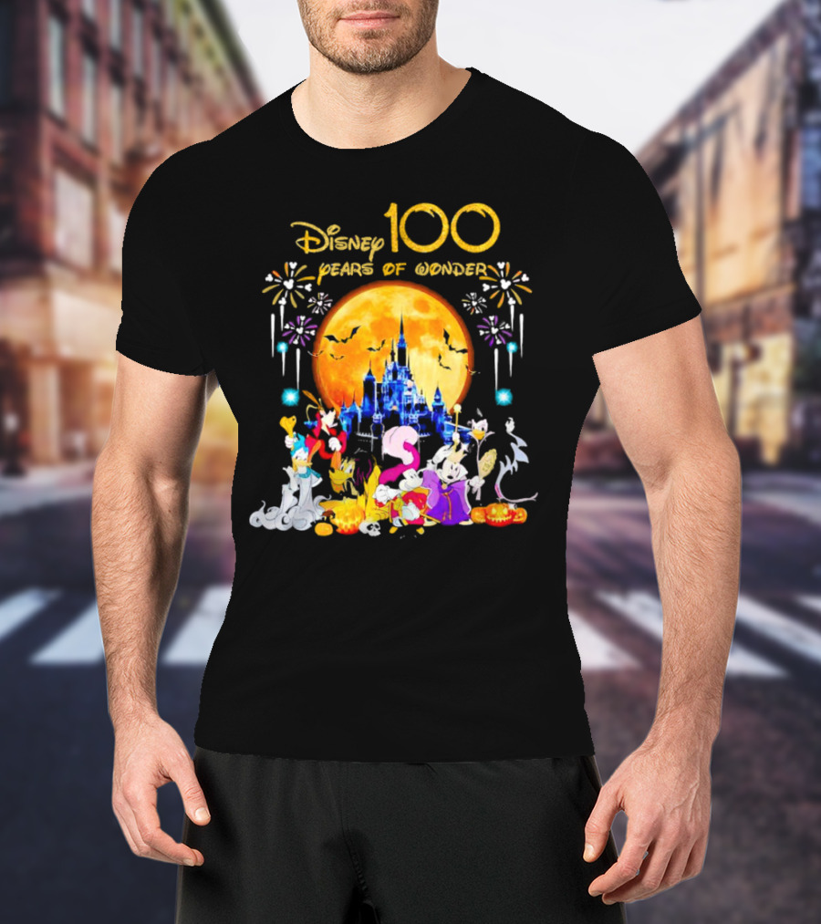 Disney 100 Years Of Wonder Halloween Castle And Characters T-Shirt