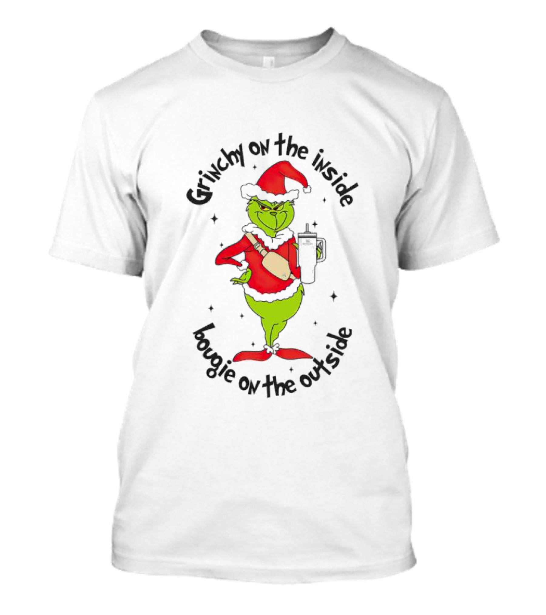 Grinchy On The Inside Bougie On The Outside Christmas T-Shirt