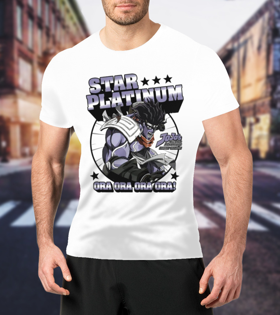 Star Platinum JoJo's Bizarre Adventure Ora Ora Ora Circle T-Shirt