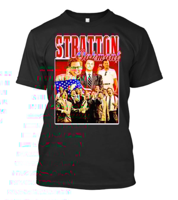 Stratton Oakmont Wall Street Patriotic Collage Scene T-Shirt