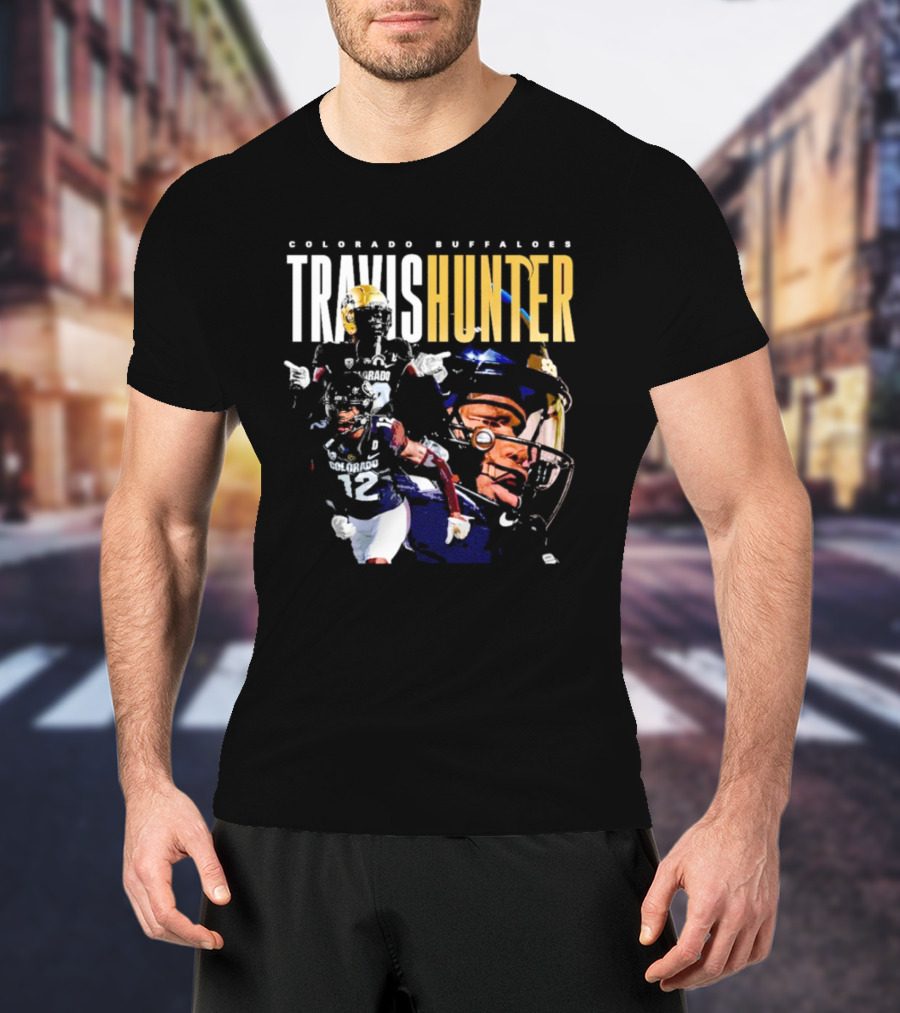 Colorado Buffaloes Travis Hunter Football Player Collage T-Shirt