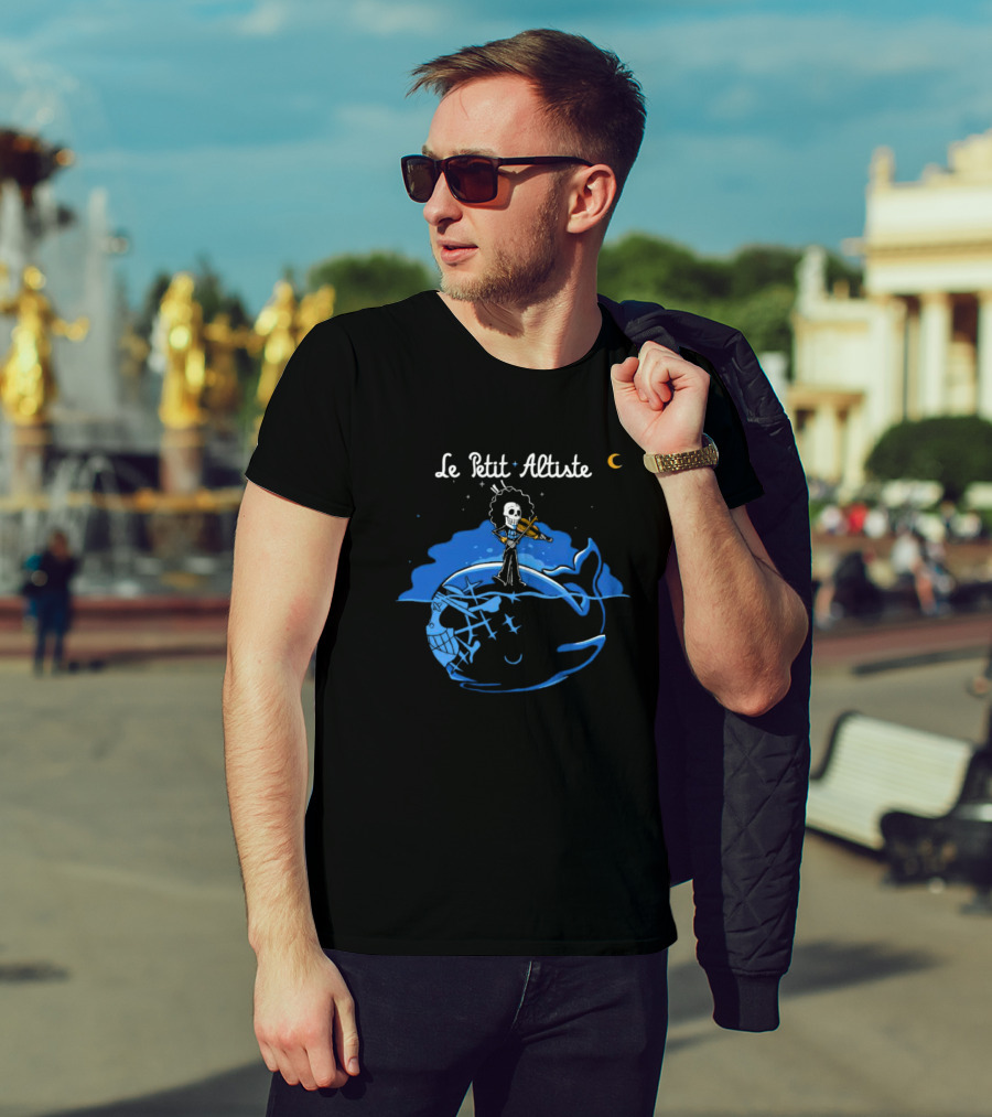 Le Petit Altiste Skeleton Violinist On Whale Under Moon T-Shirt