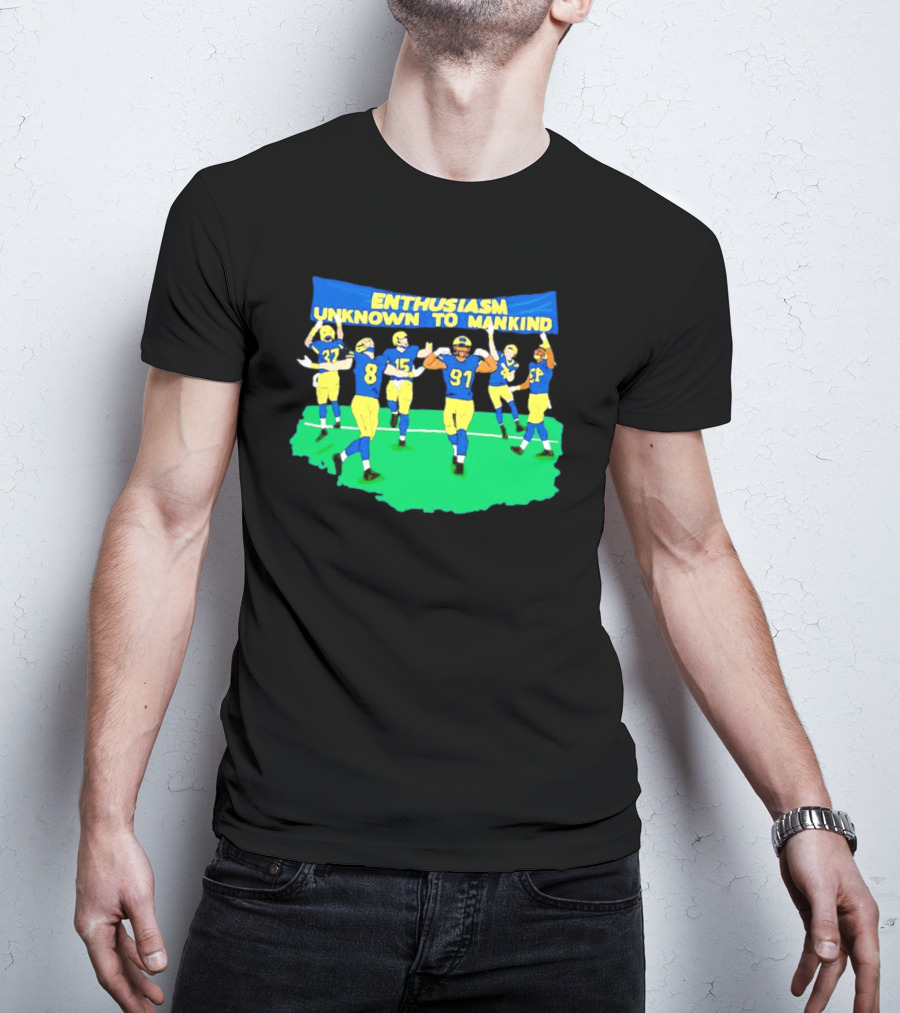 Michigan Wolverines Enthusiasm Unknown To Mankind Football Players Celebrating T-Shirt