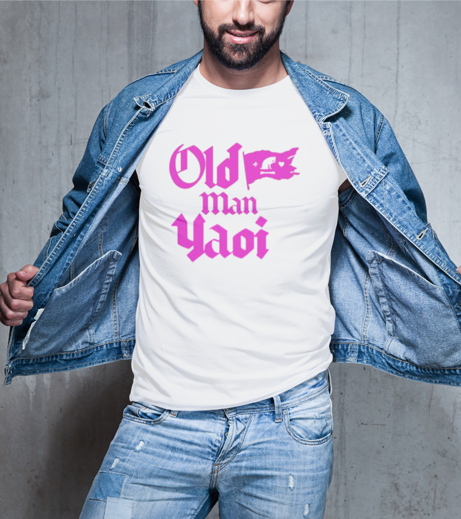 Old Man Yaoi Pink Gothic Text T-Shirt