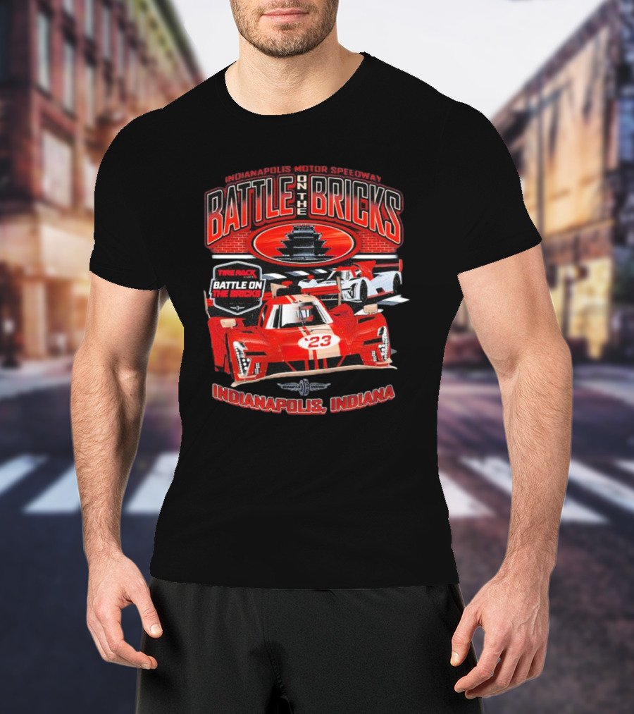 Indianapolis Motor Speedway Battle On The Bricks Racing Scene Indianapolis Indiana T-Shirt